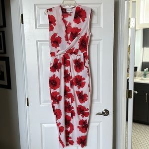 Red floral dress